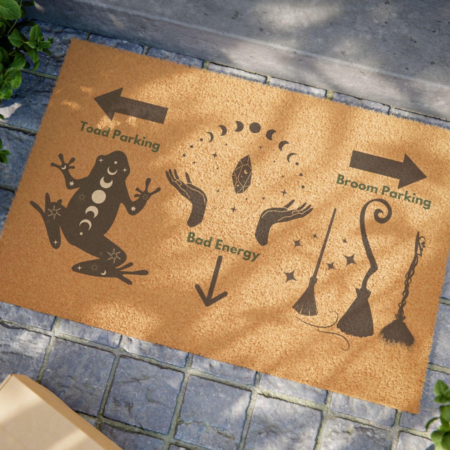 This Halloween doormat is perfect for adding a spooky touch to your entryway. Made from eco-friendly coconut fiber material with an anti-slip backing, this doormat is ideal for outdoor use and measures 24" x 16". It's a must-have for Halloween enthusiasts looking to create a festive atmosphere at their doorstep.