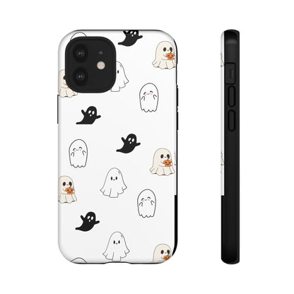 Imagine friendly, whimsical ghosts floating on the back of your device, bringing a smile to your face every time you reach for your phone. This would be a perfect gift to put in those trending boo boxes, as a gift to someone else or even yourself! Get this cute cartoon ghost phone case for your, iPhone, Samsung Galaxy, and Google Pixel devices with premium-quality.