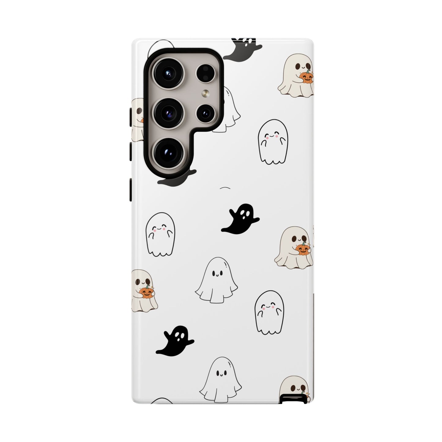 Imagine friendly, whimsical ghosts floating on the back of your device, bringing a smile to your face every time you reach for your phone. This would be a perfect gift to put in those trending boo boxes, as a gift to someone else or even yourself! Get this cute cartoon ghost phone case for your, iPhone, Samsung Galaxy, and Google Pixel devices with premium-quality.