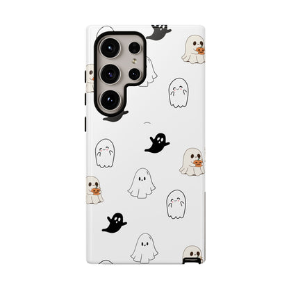 Imagine friendly, whimsical ghosts floating on the back of your device, bringing a smile to your face every time you reach for your phone. This would be a perfect gift to put in those trending boo boxes, as a gift to someone else or even yourself! Get this cute cartoon ghost phone case for your, iPhone, Samsung Galaxy, and Google Pixel devices with premium-quality.