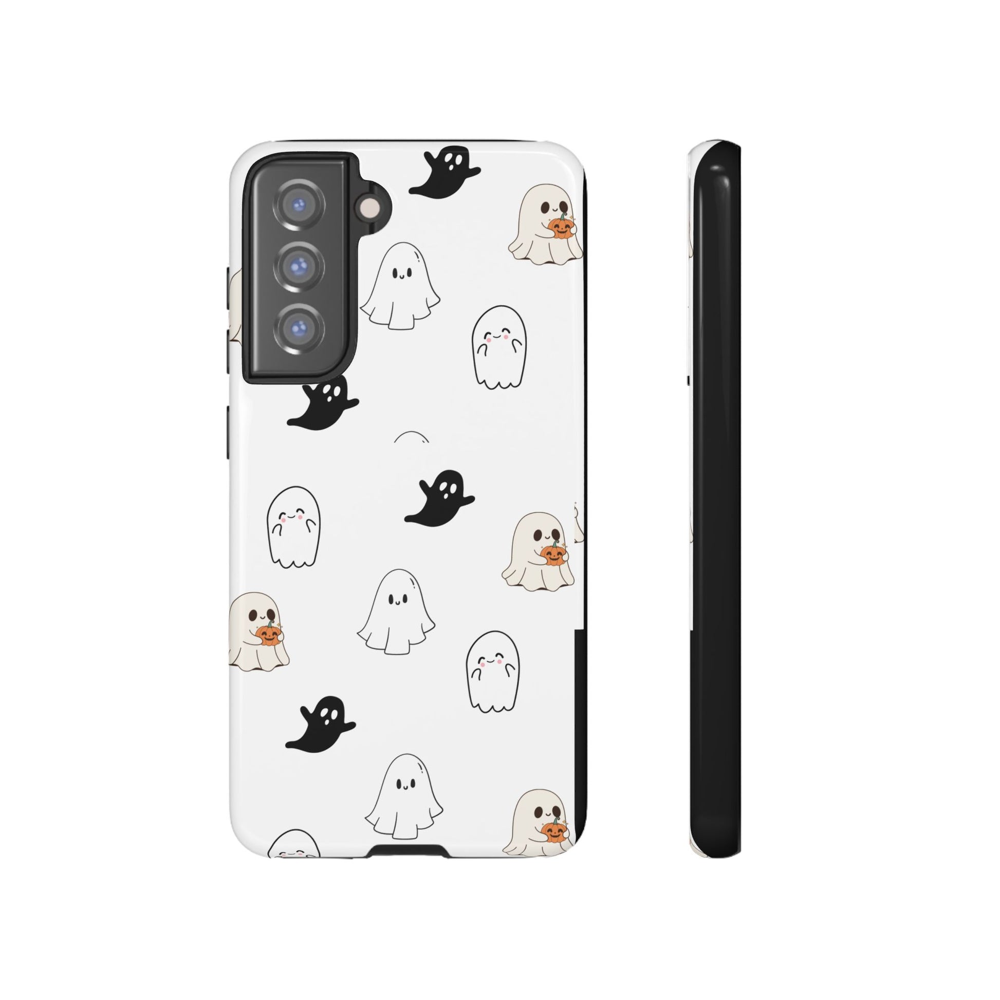 Imagine friendly, whimsical ghosts floating on the back of your device, bringing a smile to your face every time you reach for your phone. This would be a perfect gift to put in those trending boo boxes, as a gift to someone else or even yourself! Get this cute cartoon ghost phone case for your, iPhone, Samsung Galaxy, and Google Pixel devices with premium-quality.