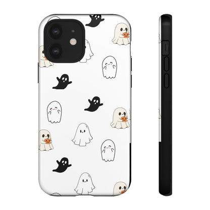 Imagine friendly, whimsical ghosts floating on the back of your device, bringing a smile to your face every time you reach for your phone. This would be a perfect gift to put in those trending boo boxes, as a gift to someone else or even yourself! Get this cute cartoon ghost phone case for your, iPhone, Samsung Galaxy, and Google Pixel devices with premium-quality.