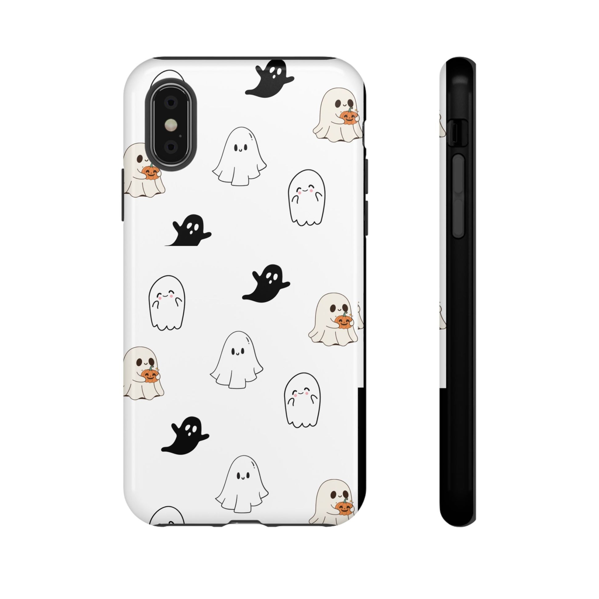 Imagine friendly, whimsical ghosts floating on the back of your device, bringing a smile to your face every time you reach for your phone. This would be a perfect gift to put in those trending boo boxes, as a gift to someone else or even yourself! Get this cute cartoon ghost phone case for your, iPhone, Samsung Galaxy, and Google Pixel devices with premium-quality.