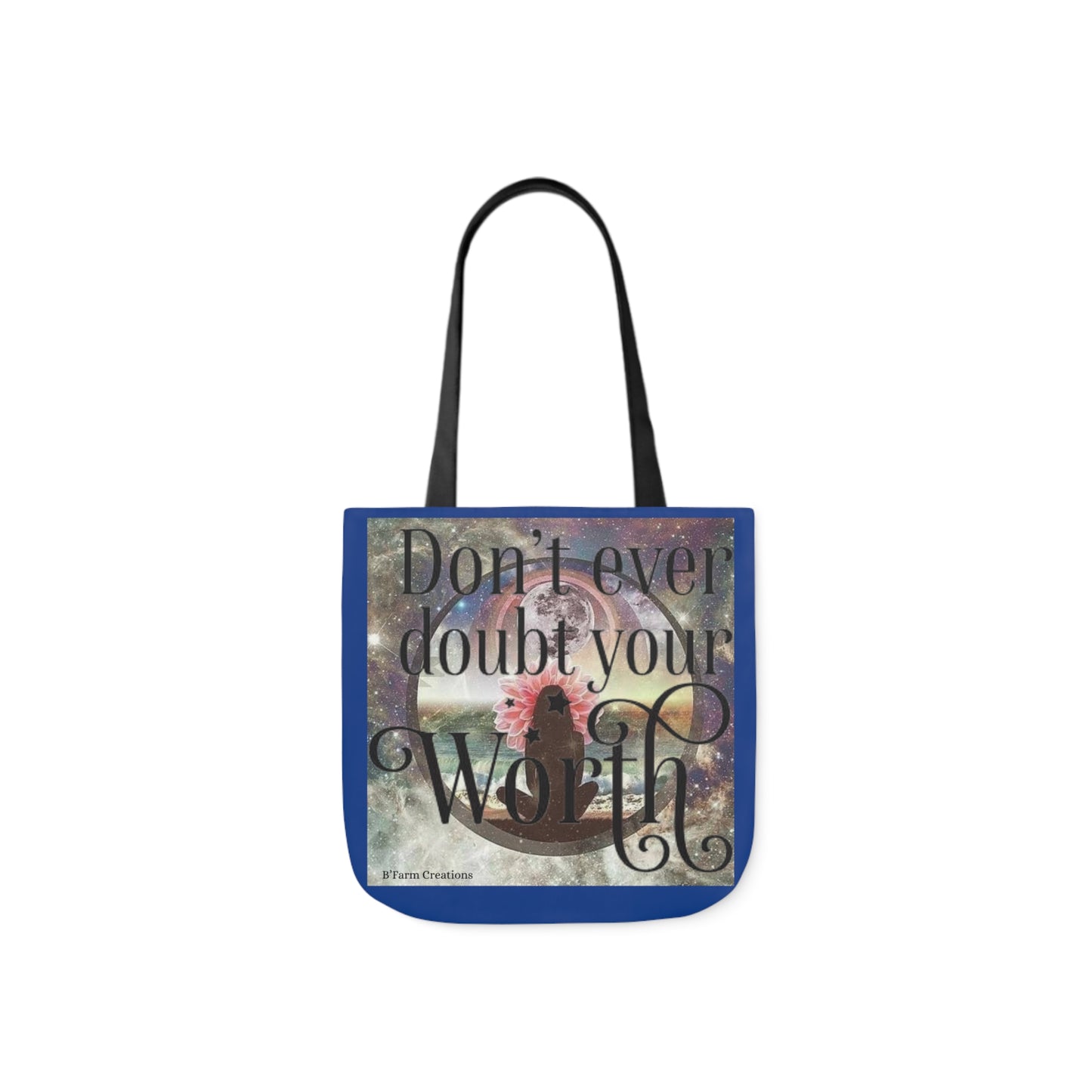 Carry this beautifully crafted tote bag as a daily reminder of your inherent worth and value. Let its sturdy straps support you through your daily adventures, and its spacious interior hold all the essentials you need.