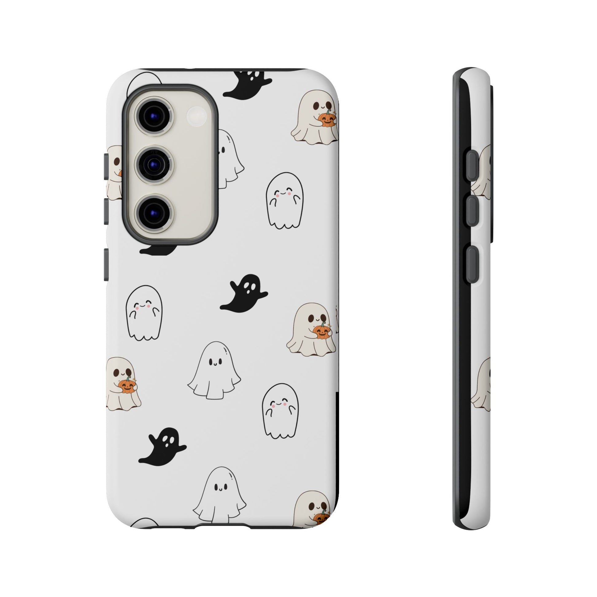 Imagine friendly, whimsical ghosts floating on the back of your device, bringing a smile to your face every time you reach for your phone. This would be a perfect gift to put in those trending boo boxes, as a gift to someone else or even yourself! Get this cute cartoon ghost phone case for your, iPhone, Samsung Galaxy, and Google Pixel devices with premium-quality.
