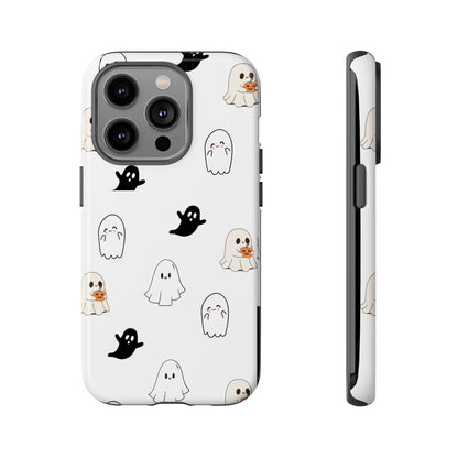 Imagine friendly, whimsical ghosts floating on the back of your device, bringing a smile to your face every time you reach for your phone. This would be a perfect gift to put in those trending boo boxes, as a gift to someone else or even yourself! Get this cute cartoon ghost phone case for your, iPhone, Samsung Galaxy, and Google Pixel devices with premium-quality.