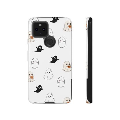 Imagine friendly, whimsical ghosts floating on the back of your device, bringing a smile to your face every time you reach for your phone. This would be a perfect gift to put in those trending boo boxes, as a gift to someone else or even yourself! Get this cute cartoon ghost phone case for your, iPhone, Samsung Galaxy, and Google Pixel devices with premium-quality.