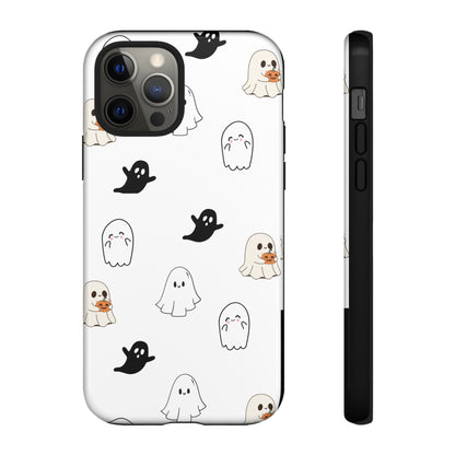 Imagine friendly, whimsical ghosts floating on the back of your device, bringing a smile to your face every time you reach for your phone. This would be a perfect gift to put in those trending boo boxes, as a gift to someone else or even yourself! Get this cute cartoon ghost phone case for your, iPhone, Samsung Galaxy, and Google Pixel devices with premium-quality.