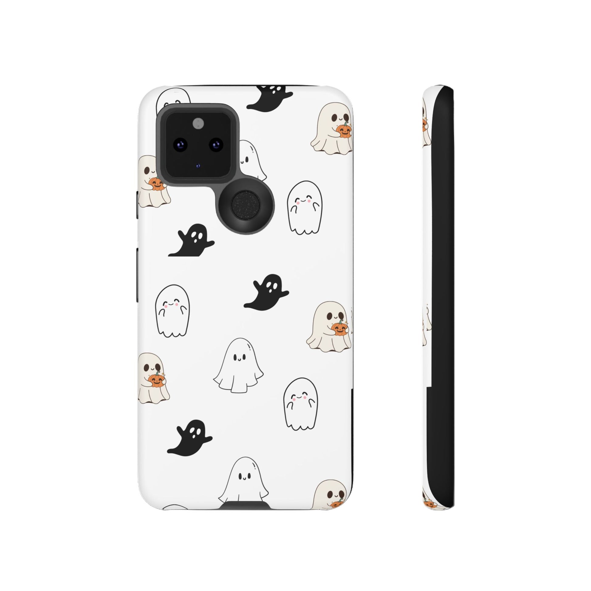 Imagine friendly, whimsical ghosts floating on the back of your device, bringing a smile to your face every time you reach for your phone. This would be a perfect gift to put in those trending boo boxes, as a gift to someone else or even yourself! Get this cute cartoon ghost phone case for your, iPhone, Samsung Galaxy, and Google Pixel devices with premium-quality.