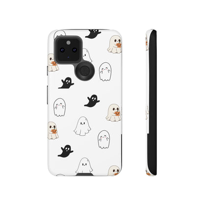 Imagine friendly, whimsical ghosts floating on the back of your device, bringing a smile to your face every time you reach for your phone. This would be a perfect gift to put in those trending boo boxes, as a gift to someone else or even yourself! Get this cute cartoon ghost phone case for your, iPhone, Samsung Galaxy, and Google Pixel devices with premium-quality.
