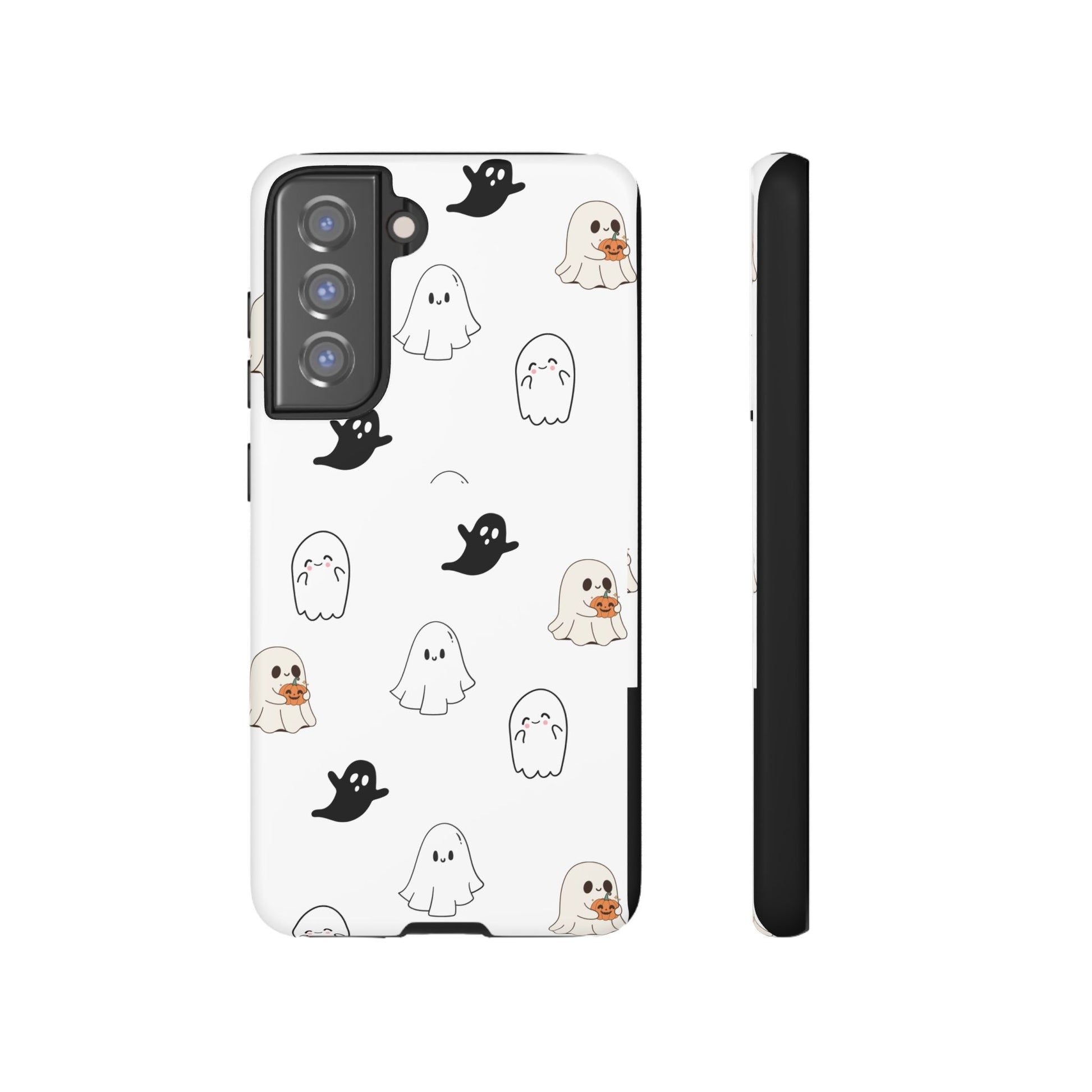 Imagine friendly, whimsical ghosts floating on the back of your device, bringing a smile to your face every time you reach for your phone. This would be a perfect gift to put in those trending boo boxes, as a gift to someone else or even yourself! Get this cute cartoon ghost phone case for your, iPhone, Samsung Galaxy, and Google Pixel devices with premium-quality.