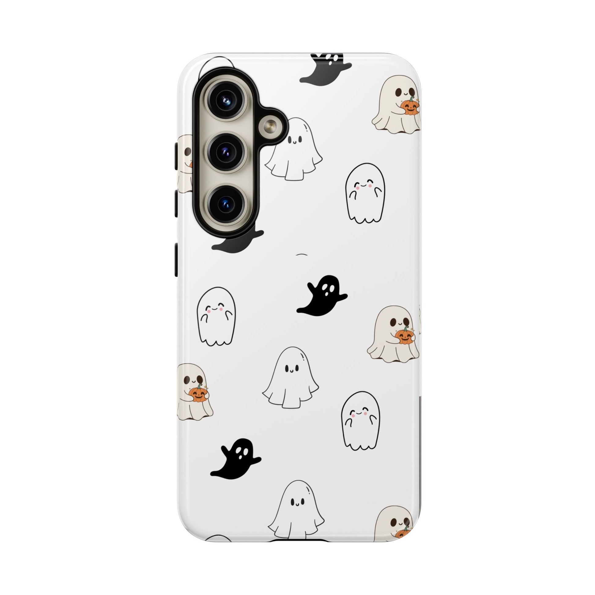 Imagine friendly, whimsical ghosts floating on the back of your device, bringing a smile to your face every time you reach for your phone. This would be a perfect gift to put in those trending boo boxes, as a gift to someone else or even yourself! Get this cute cartoon ghost phone case for your, iPhone, Samsung Galaxy, and Google Pixel devices with premium-quality.