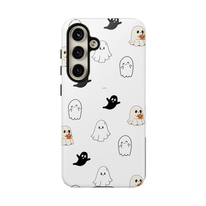 Imagine friendly, whimsical ghosts floating on the back of your device, bringing a smile to your face every time you reach for your phone. This would be a perfect gift to put in those trending boo boxes, as a gift to someone else or even yourself! Get this cute cartoon ghost phone case for your, iPhone, Samsung Galaxy, and Google Pixel devices with premium-quality.