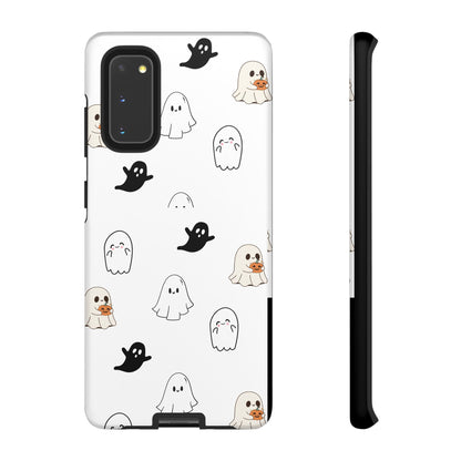 Imagine friendly, whimsical ghosts floating on the back of your device, bringing a smile to your face every time you reach for your phone. This would be a perfect gift to put in those trending boo boxes, as a gift to someone else or even yourself! Get this cute cartoon ghost phone case for your, iPhone, Samsung Galaxy, and Google Pixel devices with premium-quality.