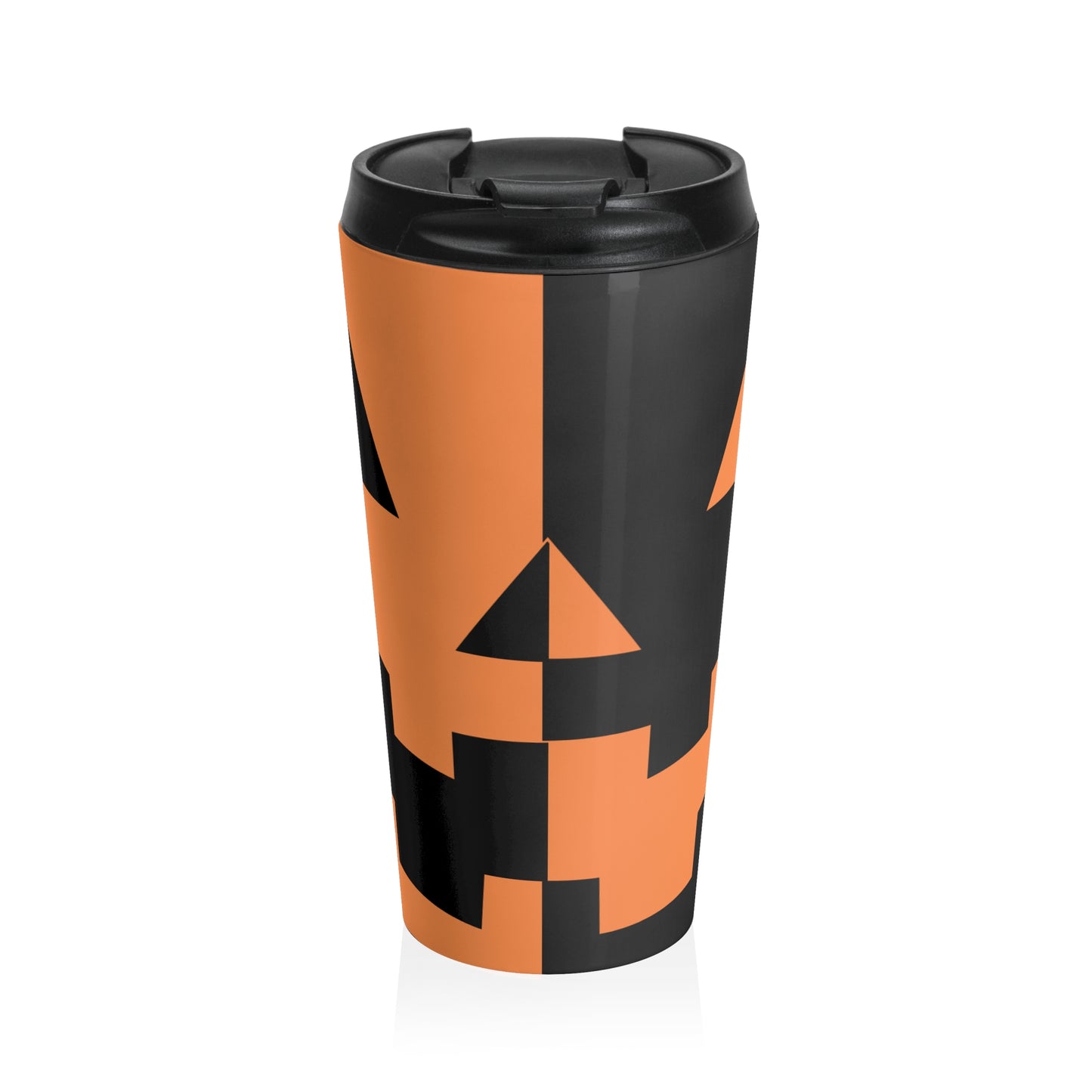 This Halloween Jack o Lantern Stainless Steel Travel Mug exudes spooky vibes, making it perfect for Halloween enthusiasts.