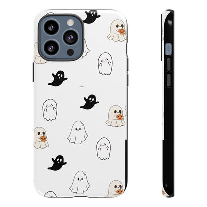 Imagine friendly, whimsical ghosts floating on the back of your device, bringing a smile to your face every time you reach for your phone. This would be a perfect gift to put in those trending boo boxes, as a gift to someone else or even yourself! Get this cute cartoon ghost phone case for your, iPhone, Samsung Galaxy, and Google Pixel devices with premium-quality.