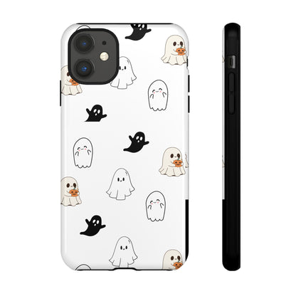 Imagine friendly, whimsical ghosts floating on the back of your device, bringing a smile to your face every time you reach for your phone. This would be a perfect gift to put in those trending boo boxes, as a gift to someone else or even yourself! Get this cute cartoon ghost phone case for your, iPhone, Samsung Galaxy, and Google Pixel devices with premium-quality.
