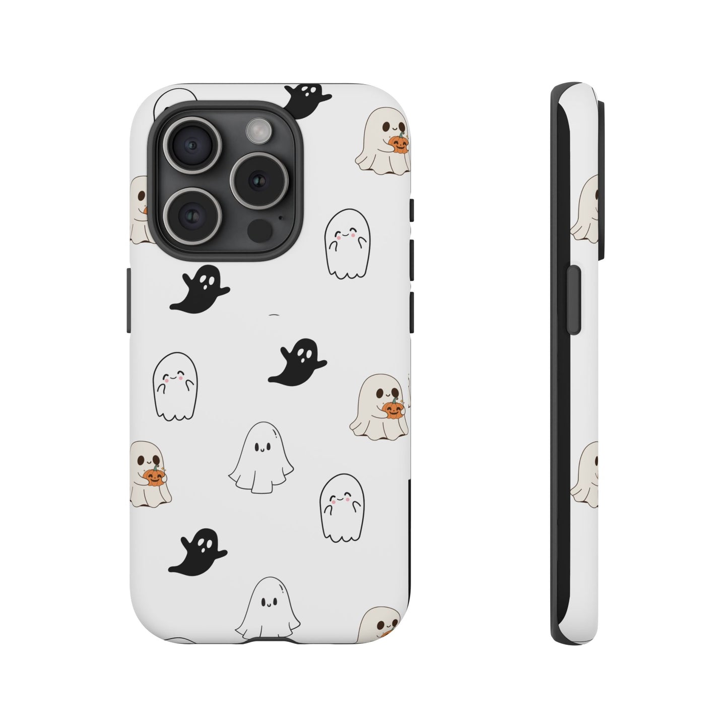 Imagine friendly, whimsical ghosts floating on the back of your device, bringing a smile to your face every time you reach for your phone. This would be a perfect gift to put in those trending boo boxes, as a gift to someone else or even yourself! Get this cute cartoon ghost phone case for your, iPhone, Samsung Galaxy, and Google Pixel devices with premium-quality.