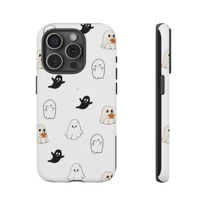 Imagine friendly, whimsical ghosts floating on the back of your device, bringing a smile to your face every time you reach for your phone. This would be a perfect gift to put in those trending boo boxes, as a gift to someone else or even yourself! Get this cute cartoon ghost phone case for your, iPhone, Samsung Galaxy, and Google Pixel devices with premium-quality.