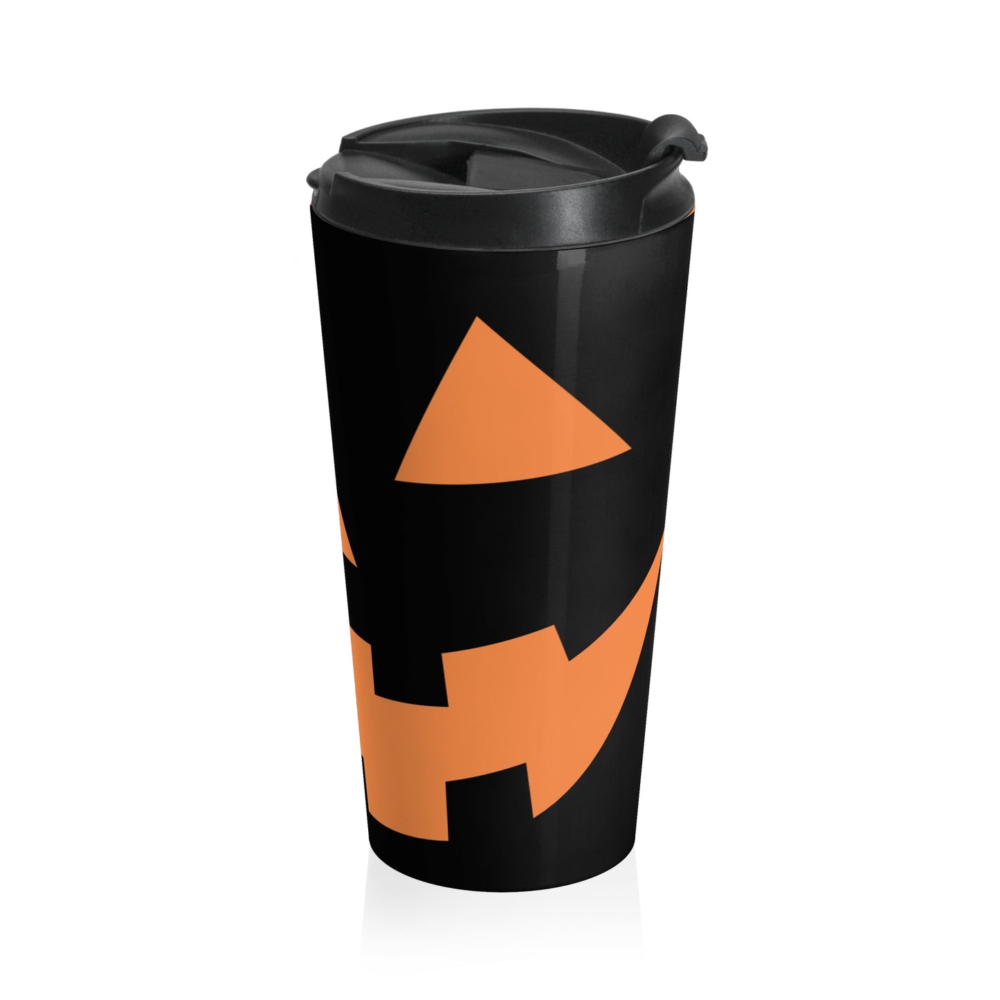 This Halloween Jack o Lantern Stainless Steel Travel Mug exudes spooky vibes, making it perfect for Halloween enthusiasts.