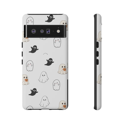Imagine friendly, whimsical ghosts floating on the back of your device, bringing a smile to your face every time you reach for your phone. This would be a perfect gift to put in those trending boo boxes, as a gift to someone else or even yourself! Get this cute cartoon ghost phone case for your, iPhone, Samsung Galaxy, and Google Pixel devices with premium-quality.