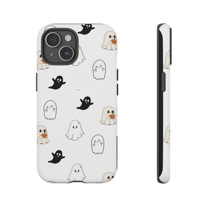 Imagine friendly, whimsical ghosts floating on the back of your device, bringing a smile to your face every time you reach for your phone. This would be a perfect gift to put in those trending boo boxes, as a gift to someone else or even yourself! Get this cute cartoon ghost phone case for your, iPhone, Samsung Galaxy, and Google Pixel devices with premium-quality.