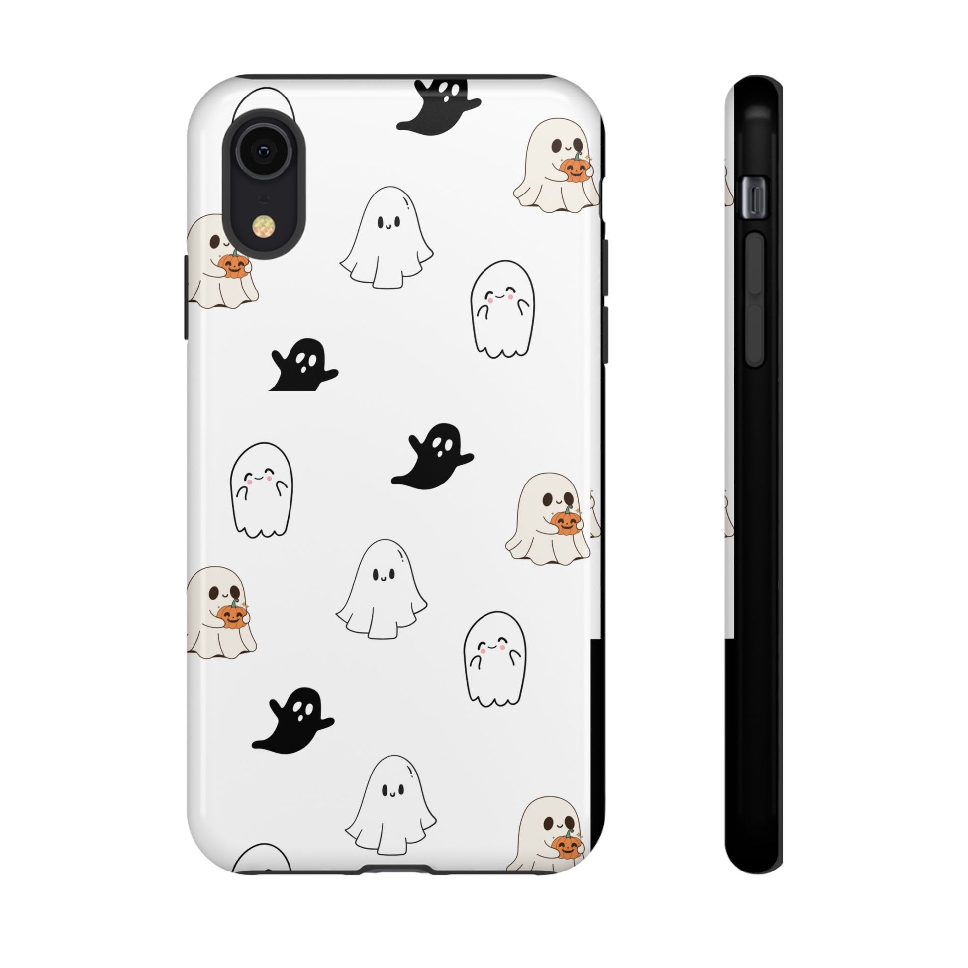 Imagine friendly, whimsical ghosts floating on the back of your device, bringing a smile to your face every time you reach for your phone. This would be a perfect gift to put in those trending boo boxes, as a gift to someone else or even yourself! Get this cute cartoon ghost phone case for your, iPhone, Samsung Galaxy, and Google Pixel devices with premium-quality.