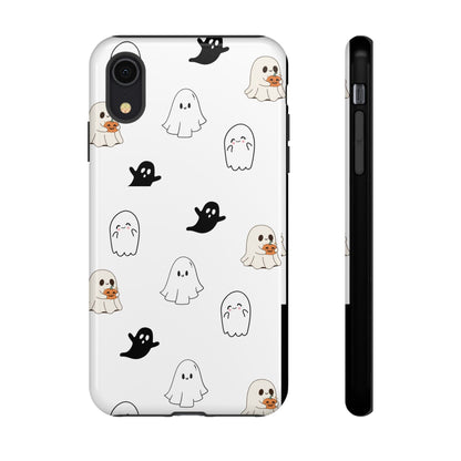 Imagine friendly, whimsical ghosts floating on the back of your device, bringing a smile to your face every time you reach for your phone. This would be a perfect gift to put in those trending boo boxes, as a gift to someone else or even yourself! Get this cute cartoon ghost phone case for your, iPhone, Samsung Galaxy, and Google Pixel devices with premium-quality.