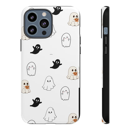 Imagine friendly, whimsical ghosts floating on the back of your device, bringing a smile to your face every time you reach for your phone. This would be a perfect gift to put in those trending boo boxes, as a gift to someone else or even yourself! Get this cute cartoon ghost phone case for your, iPhone, Samsung Galaxy, and Google Pixel devices with premium-quality.