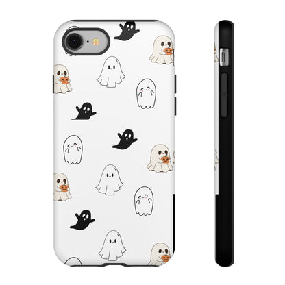 Imagine friendly, whimsical ghosts floating on the back of your device, bringing a smile to your face every time you reach for your phone. This would be a perfect gift to put in those trending boo boxes, as a gift to someone else or even yourself! Get this cute cartoon ghost phone case for your, iPhone, Samsung Galaxy, and Google Pixel devices with premium-quality.