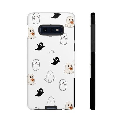 Imagine friendly, whimsical ghosts floating on the back of your device, bringing a smile to your face every time you reach for your phone. This would be a perfect gift to put in those trending boo boxes, as a gift to someone else or even yourself! Get this cute cartoon ghost phone case for your, iPhone, Samsung Galaxy, and Google Pixel devices with premium-quality.