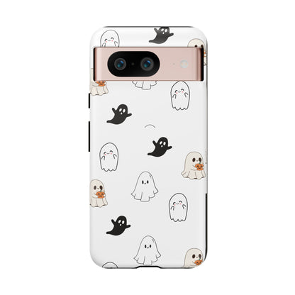Imagine friendly, whimsical ghosts floating on the back of your device, bringing a smile to your face every time you reach for your phone. This would be a perfect gift to put in those trending boo boxes, as a gift to someone else or even yourself! Get this cute cartoon ghost phone case for your, iPhone, Samsung Galaxy, and Google Pixel devices with premium-quality.