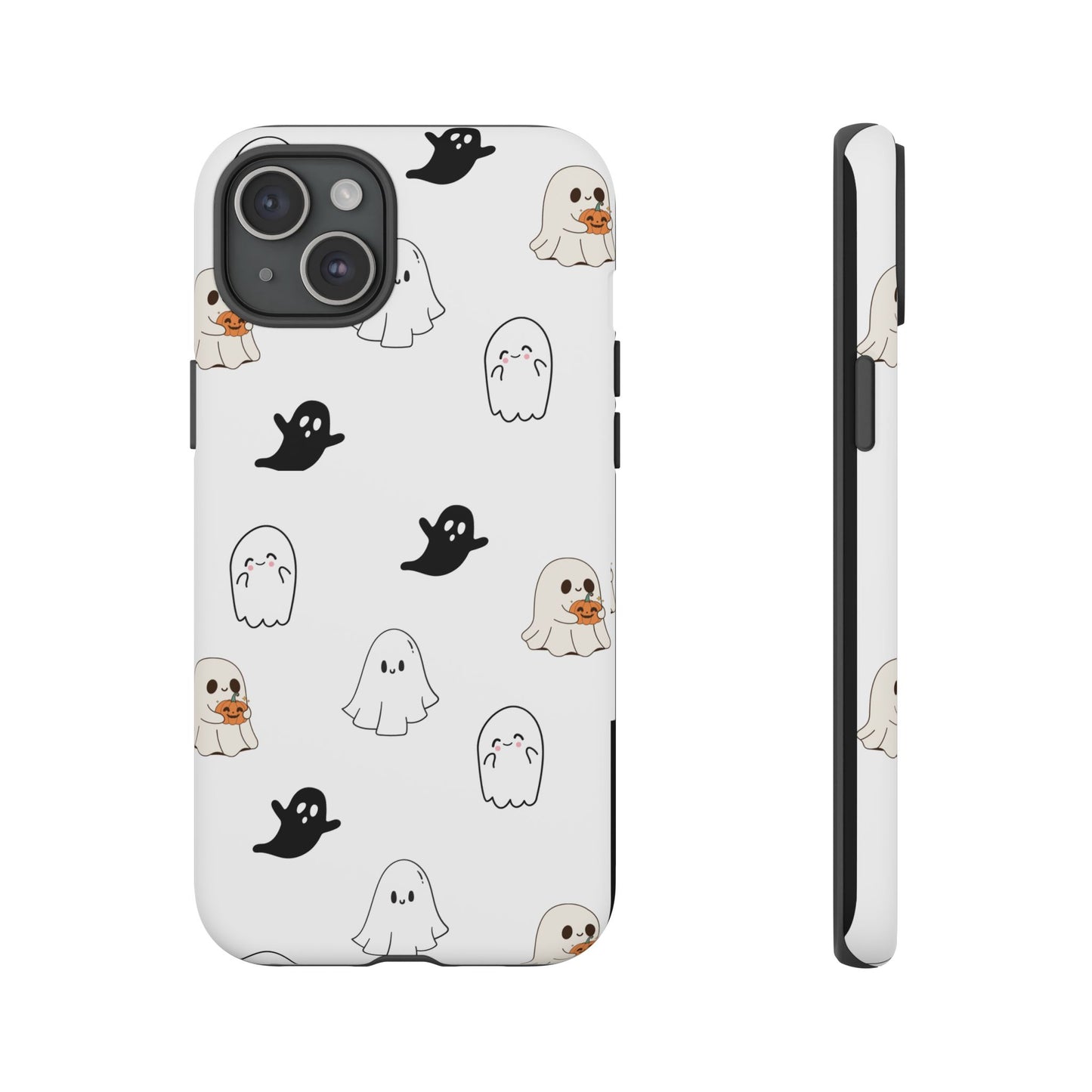 Imagine friendly, whimsical ghosts floating on the back of your device, bringing a smile to your face every time you reach for your phone. This would be a perfect gift to put in those trending boo boxes, as a gift to someone else or even yourself! Get this cute cartoon ghost phone case for your, iPhone, Samsung Galaxy, and Google Pixel devices with premium-quality.