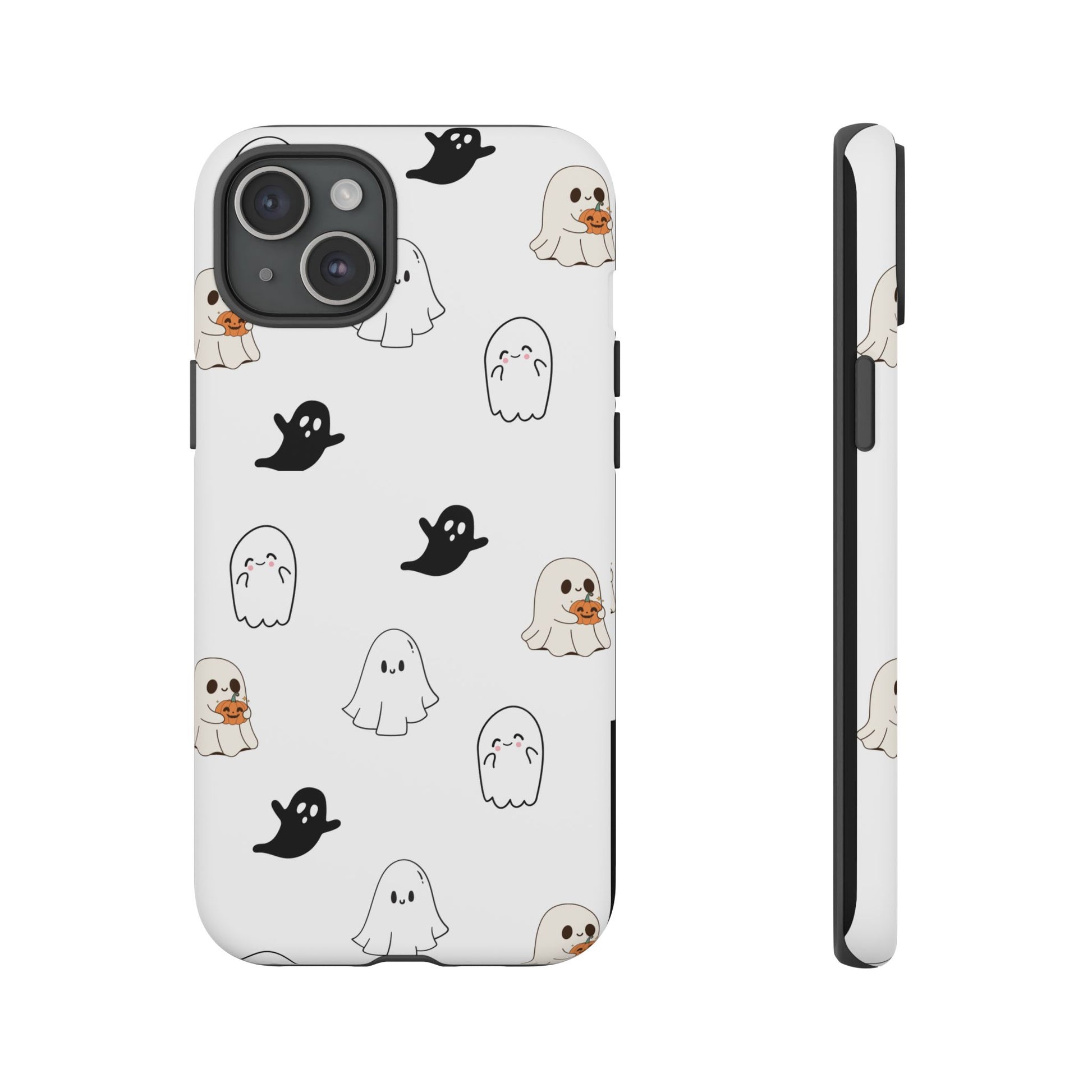 Imagine friendly, whimsical ghosts floating on the back of your device, bringing a smile to your face every time you reach for your phone. This would be a perfect gift to put in those trending boo boxes, as a gift to someone else or even yourself! Get this cute cartoon ghost phone case for your, iPhone, Samsung Galaxy, and Google Pixel devices with premium-quality.