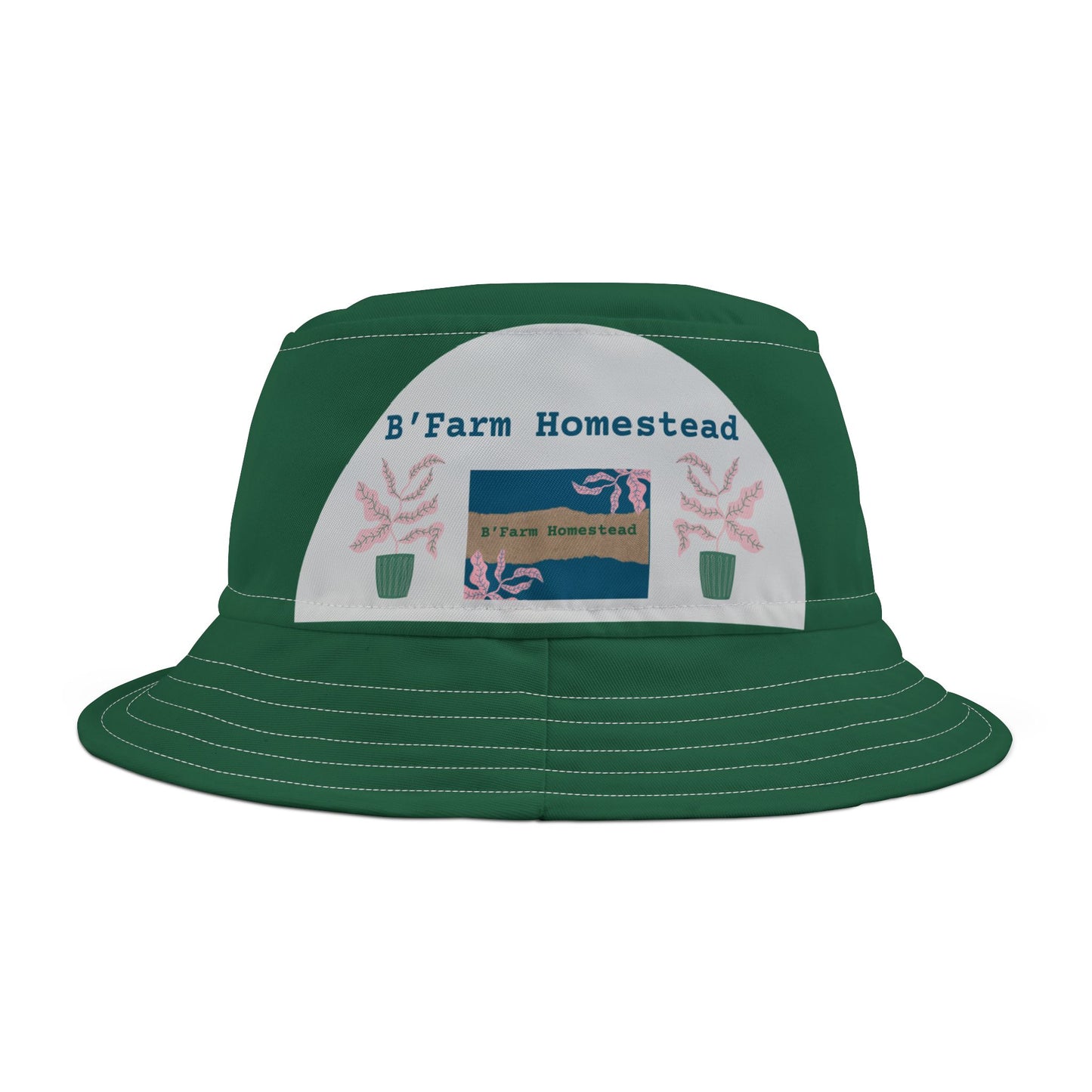 B Farm Homestead Bucket Hat - Stylish Green Hat for Outdoor Lovers