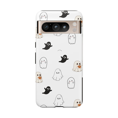 Imagine friendly, whimsical ghosts floating on the back of your device, bringing a smile to your face every time you reach for your phone. This would be a perfect gift to put in those trending boo boxes, as a gift to someone else or even yourself! Get this cute cartoon ghost phone case for your, iPhone, Samsung Galaxy, and Google Pixel devices with premium-quality.