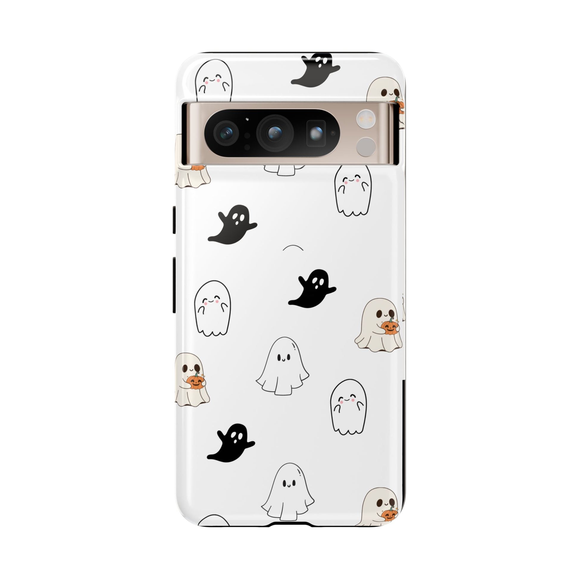 Imagine friendly, whimsical ghosts floating on the back of your device, bringing a smile to your face every time you reach for your phone. This would be a perfect gift to put in those trending boo boxes, as a gift to someone else or even yourself! Get this cute cartoon ghost phone case for your, iPhone, Samsung Galaxy, and Google Pixel devices with premium-quality.