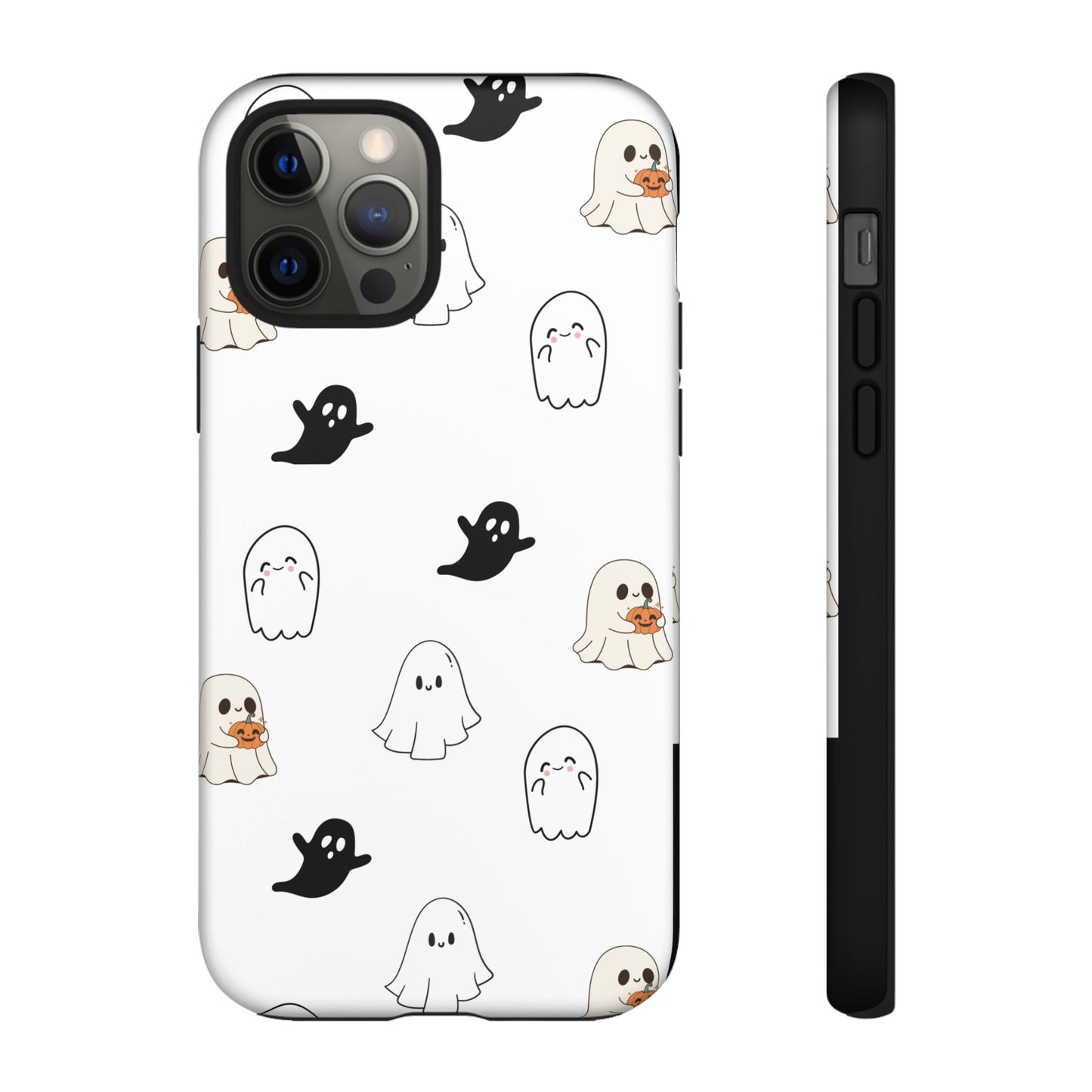 Imagine friendly, whimsical ghosts floating on the back of your device, bringing a smile to your face every time you reach for your phone. This would be a perfect gift to put in those trending boo boxes, as a gift to someone else or even yourself! Get this cute cartoon ghost phone case for your, iPhone, Samsung Galaxy, and Google Pixel devices with premium-quality.