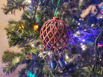 3D Printed Christmas Ornament Iridescent Christmas Ball with Legs