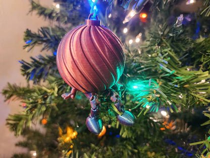 3D Printed Christmas Ornament Iridescent Christmas Ball with Legs