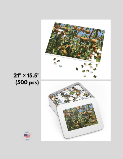 Enjoy hours of fun and relaxation with this peach tree jigsaw puzzle game. Perfect for those who love puzzles and nature enthusiasts. Ideal for gifting during holidays, birthdays, or for a quiet night in.