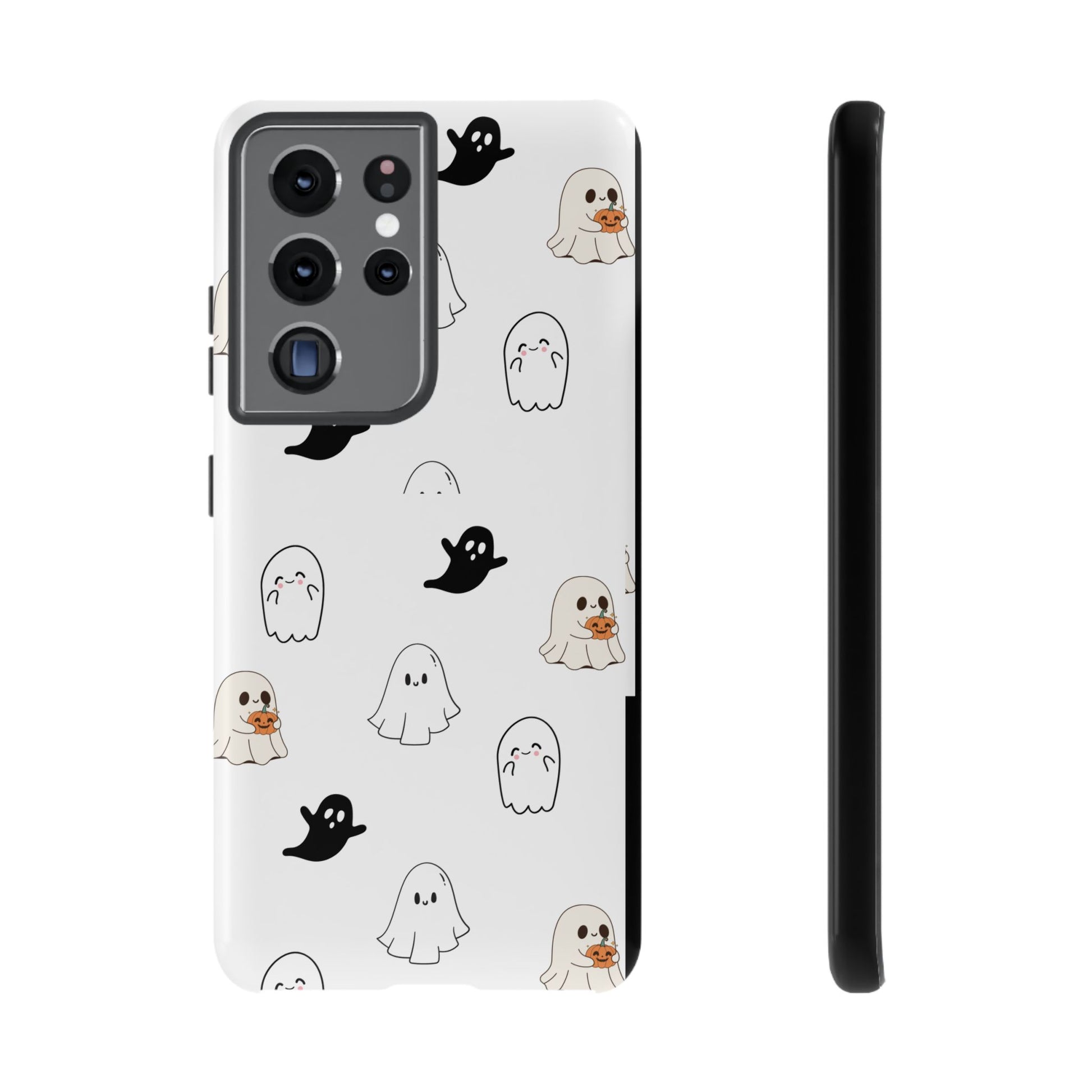 Imagine friendly, whimsical ghosts floating on the back of your device, bringing a smile to your face every time you reach for your phone. This would be a perfect gift to put in those trending boo boxes, as a gift to someone else or even yourself! Get this cute cartoon ghost phone case for your, iPhone, Samsung Galaxy, and Google Pixel devices with premium-quality.