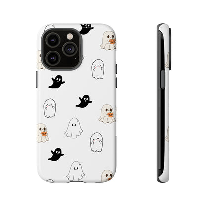 Imagine friendly, whimsical ghosts floating on the back of your device, bringing a smile to your face every time you reach for your phone. This would be a perfect gift to put in those trending boo boxes, as a gift to someone else or even yourself! Get this cute cartoon ghost phone case for your, iPhone, Samsung Galaxy, and Google Pixel devices with premium-quality.