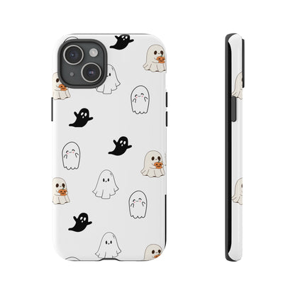 Imagine friendly, whimsical ghosts floating on the back of your device, bringing a smile to your face every time you reach for your phone. This would be a perfect gift to put in those trending boo boxes, as a gift to someone else or even yourself! Get this cute cartoon ghost phone case for your, iPhone, Samsung Galaxy, and Google Pixel devices with premium-quality.