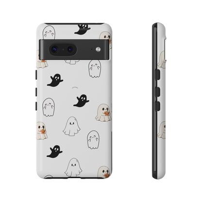 Imagine friendly, whimsical ghosts floating on the back of your device, bringing a smile to your face every time you reach for your phone. This would be a perfect gift to put in those trending boo boxes, as a gift to someone else or even yourself! Get this cute cartoon ghost phone case for your, iPhone, Samsung Galaxy, and Google Pixel devices with premium-quality.