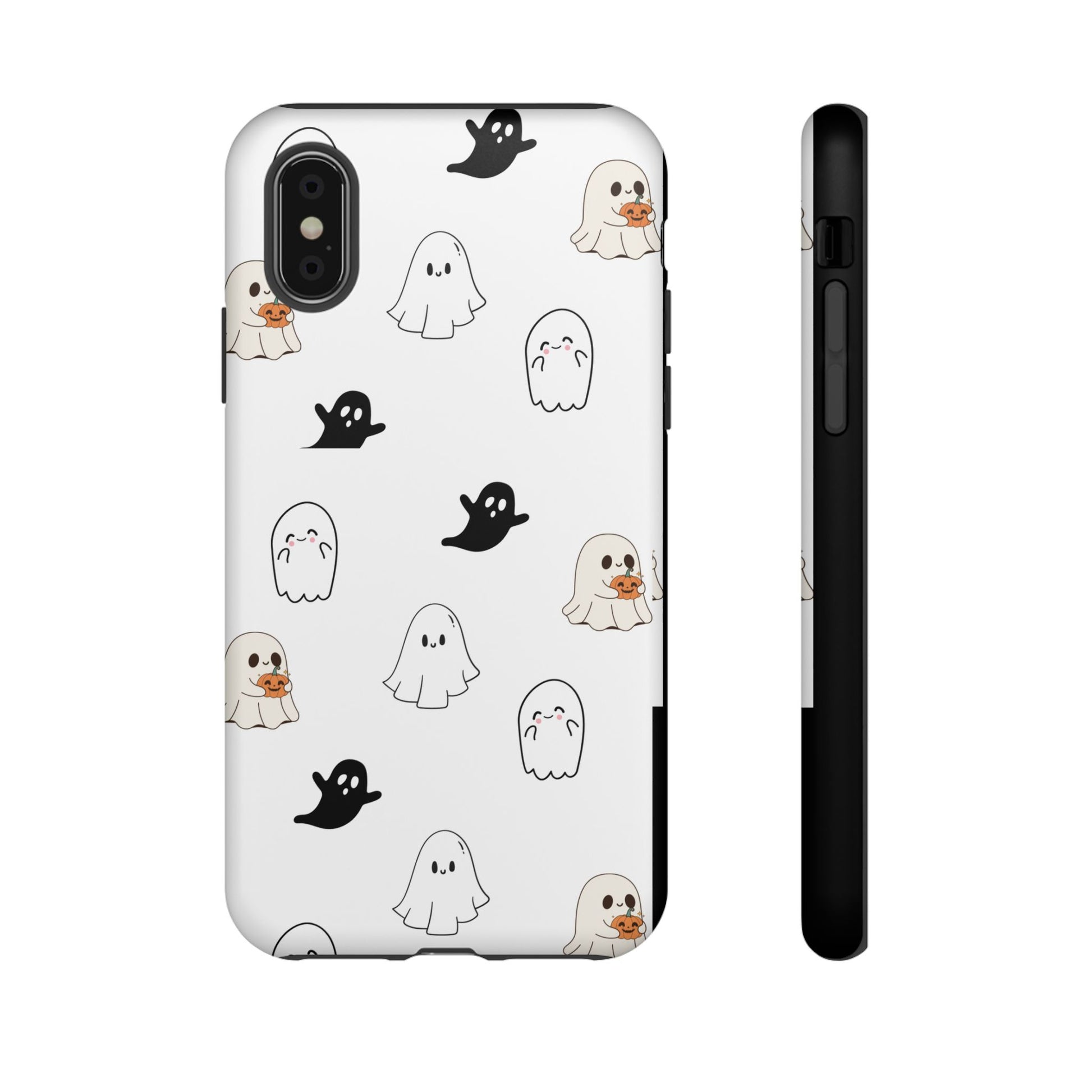 Imagine friendly, whimsical ghosts floating on the back of your device, bringing a smile to your face every time you reach for your phone. This would be a perfect gift to put in those trending boo boxes, as a gift to someone else or even yourself! Get this cute cartoon ghost phone case for your, iPhone, Samsung Galaxy, and Google Pixel devices with premium-quality.