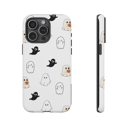 Imagine friendly, whimsical ghosts floating on the back of your device, bringing a smile to your face every time you reach for your phone. This would be a perfect gift to put in those trending boo boxes, as a gift to someone else or even yourself! Get this cute cartoon ghost phone case for your, iPhone, Samsung Galaxy, and Google Pixel devices with premium-quality.