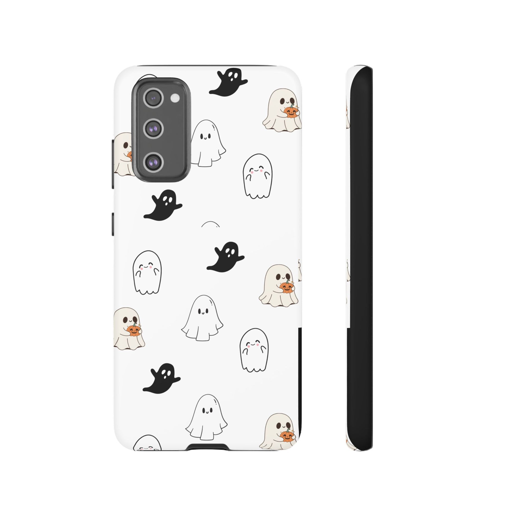 Imagine friendly, whimsical ghosts floating on the back of your device, bringing a smile to your face every time you reach for your phone. This would be a perfect gift to put in those trending boo boxes, as a gift to someone else or even yourself! Get this cute cartoon ghost phone case for your, iPhone, Samsung Galaxy, and Google Pixel devices with premium-quality.
