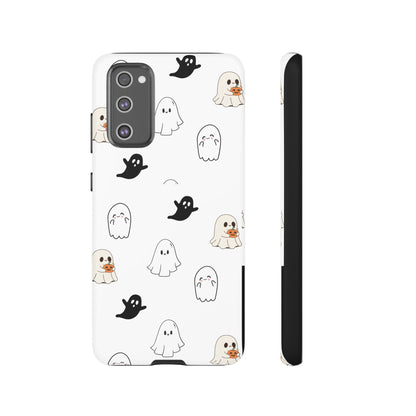 Imagine friendly, whimsical ghosts floating on the back of your device, bringing a smile to your face every time you reach for your phone. This would be a perfect gift to put in those trending boo boxes, as a gift to someone else or even yourself! Get this cute cartoon ghost phone case for your, iPhone, Samsung Galaxy, and Google Pixel devices with premium-quality.