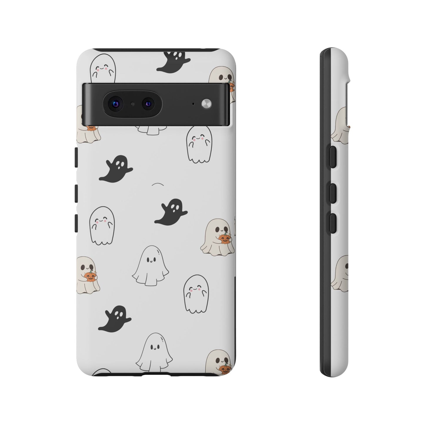 Imagine friendly, whimsical ghosts floating on the back of your device, bringing a smile to your face every time you reach for your phone. This would be a perfect gift to put in those trending boo boxes, as a gift to someone else or even yourself! Get this cute cartoon ghost phone case for your, iPhone, Samsung Galaxy, and Google Pixel devices with premium-quality.